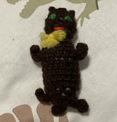 a small crochet cat