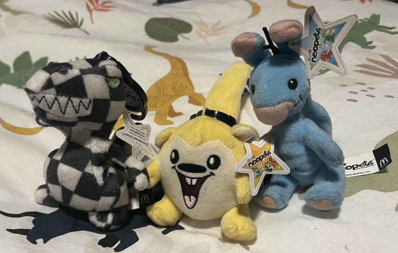 three small neopet plushies