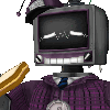 a small, animated gif of the multislacker from toontown: corporate clash eating a sandwich.